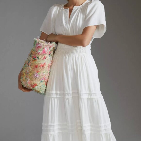 White Linen Anthropologie Somerset Maxi Dress - Picture 11 of 11